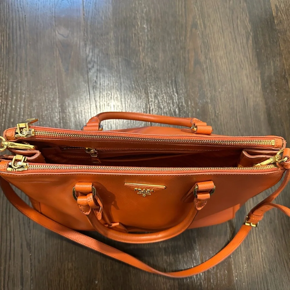 Prada Vibrant Orange Leather Satchel - Picture 8 of 9